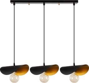 **** Candeeiro de Teto Sivani – Preto e Dourado – 80 x 17 cm

**