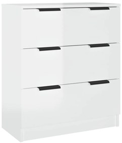 3 pcs aparadores madeira processada branco brilhante