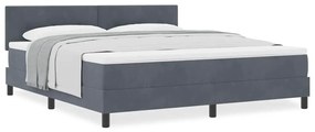 Cama Box com Colchão vidaXL Cinza Escuro Super King Veludo