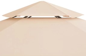Tenda/gazebo de jardim hexagonal 323x265 cm bege