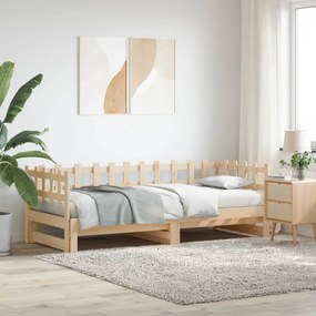 vidaXL Estrutura sofá-cama de puxar 2x(90x190) cm pinho maciço