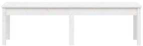 Banco de jardim c/ 2 lugares 159,5x44x45 cm pinho maciço branco