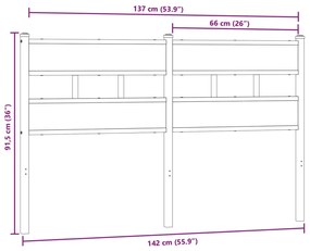 Cabeceira de cama 135cm derivados madeira/ferro carvalho sonoma