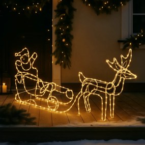 Candeeiro de pé de Natal Rena com Trenó 176cm Incl. LED com Temporizador IP44 - Sori