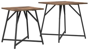 Mesa Lateral vidaXL 2 pcs Carvalho Defumado Madeira Ingenheirada e Met