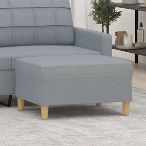 vidaXL Apoio de pés 70x55x41 cm tecido cinzento-claro