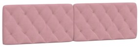 Estrutura de cama c/ luzes LED 200x200 cm veludo rosa