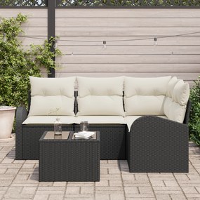 Conjunto de Sofás de Jardim vidaXL de 4 Peças com Almofadas Rattan de
