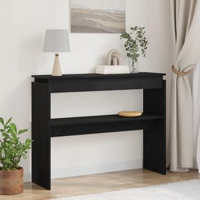 Mesa de Consola vidaXL em Madeira de Carvalho Preta 80x30x102 cm
