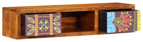 Armário de TV para parede 100x30x22 cm madeira acácia maciça