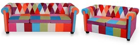 278215 vidaXL 2 pcs conjunto de sofás chesterfield em tecido