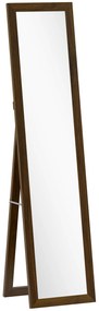 Espelho de Pé 37x155 cm Espelho de Corpo Inteiro Espelho de Parede Retangular com Estrutura de Madeira Cor Nogueira