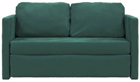 Sofá-cama sem pés 122x204x55 cm veludo verde-escuro