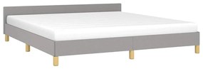 Estrutura de cama sem colchão 160x200 cm tecido cinzento-claro