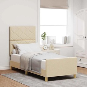 Cama vidaXL Creme 80x200 cm Tecido