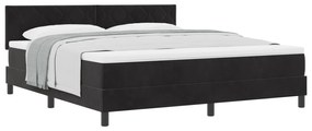 Cama Box com Colchão vidaXL Preto Super King Veludo