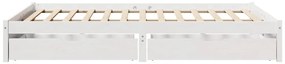 Cama sem colchão 160x200 cm madeira de pinho maciça branco