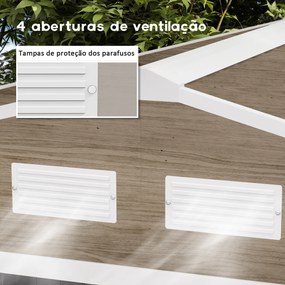 Abrigo de Jardim 277x195x192 cm  Metálico para Armazenamento de Ferramentas com Base Incluída e 4 Janelas Madeira