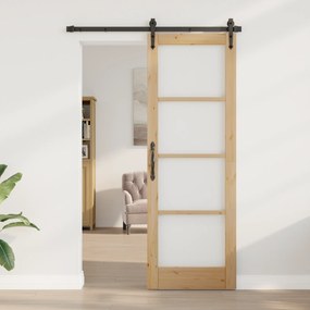 vidaXL Porta Interna com Vidro "ORKDAL" 73,5x211x4 cm Madeira Sólida Pinus