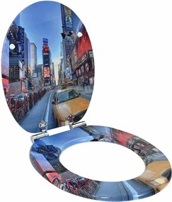 vidaXL Assento de Sanitário com Fechamento Suave Multicolor 44 x 38 cm