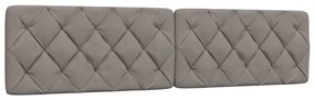 Cama sem colchão 200x200 cm tecido cinzento-acastanhado