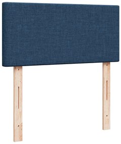 Cama Otomana com Colchão &amp; LEDs Tecido Azul 90x200 cm