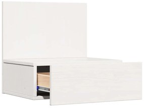 Mesa de Cabeceira Montada na Parede com gaveta 2 pcs Branco