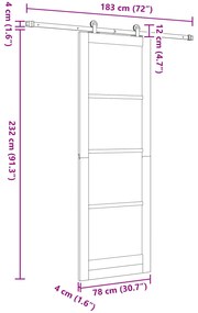 Porta Deslizante vidaXL com Conjunto de Ferragens 'ORKDAL'Branco Madei