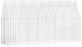 vidaXL Gaiola para Coelhos Prateado 400 x 100 x 210 cm Aço Galvanizado
