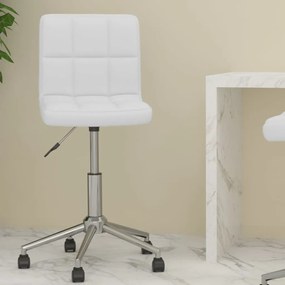 vidaXL Cadeira de escritório giratória couro artificial branco