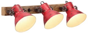 vidaXL Candeeiro de parede 25 W 65x25 cm E27 vermelho desgastado