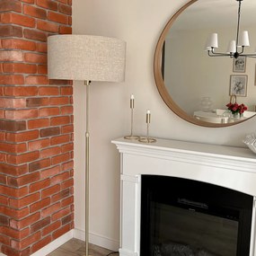 Candeeiro de pé ajustável dourado com cúpula cinzenta clara 50 cm - Parte