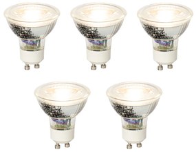Conjunto de 5 lâmpadas LED reguláveis GU10 5W 370lm 3000K