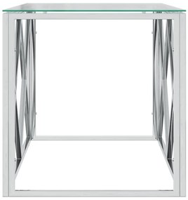 Mesa de centro 110x45x45 cm aço inoxidável e vidro