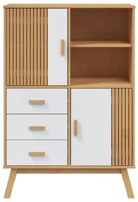 Armário alto OLDEN 85x43x125 cm pinho maciço branco/castanho