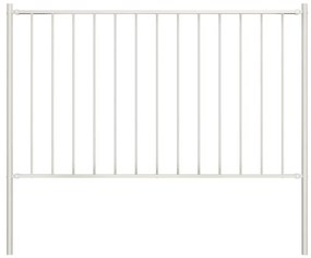 vidaXL Painel de vedação c/ postes aço revestido a pó 1,7x1 m branco