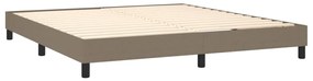 Cama box spring colchão/LED 160x200 cm tecido cinza-acastanhado