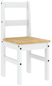 5 pcs conjunto de jantar Panama madeira pinho maciça branco