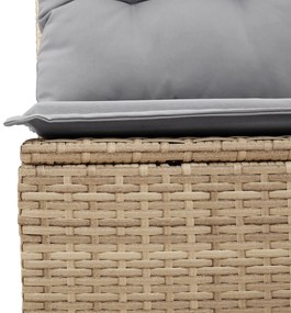 Conjunto de Sofá para Jardim vidaXL 8 Peças com Almofadas Bege Rattan