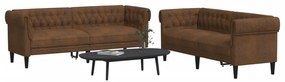 vidaXL 2 pcs conjunto de sofás tecido castanho