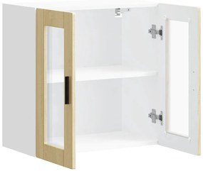Armário de parede de cozinha porta vidro Porto carvalho sonoma