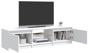 Móvel de TV com luzes LED 140x40x35,5 cm branco