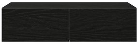 Prateleira parede c/ gavetas 60x26,5x15 cm deriv. madeira preto