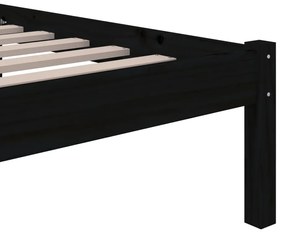 Estrutura cama pequena solteiro 75x190 cm madeira maciça preto