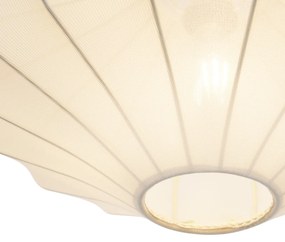 Candeeiro suspenso Japandi bege com abajur de tecido 50cm - Plu Japandi