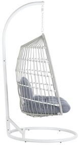 Cadeira suspensa em metal e corda branca ALLERA Beliani