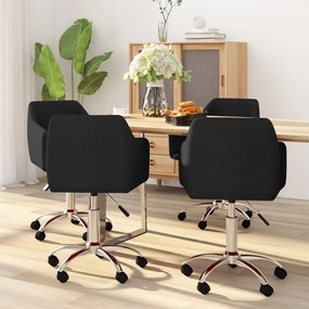 vidaXL Cadeiras de jantar giratórias 4 pcs tecido preto