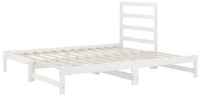 Estrutura sofá-cama de puxar 2x(90x190) cm pinho maciço branco