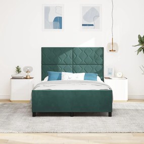 Estrutura de Cama vidaXL Verde Escuro 140x200 cm Veludo