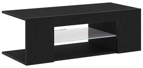 Armário de TV vidaXL com Luzes LED Carvalho Preto 90x39x30 cm Madeira